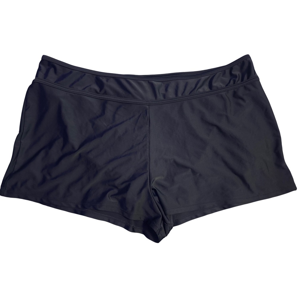 Time and Tru Swim Shorts Boyshort Bikini Bottom Black Plus Size 2X 20W-22W